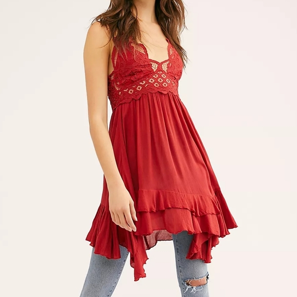 Free People Red Asymmetrical Dress - Picture 2 of 5